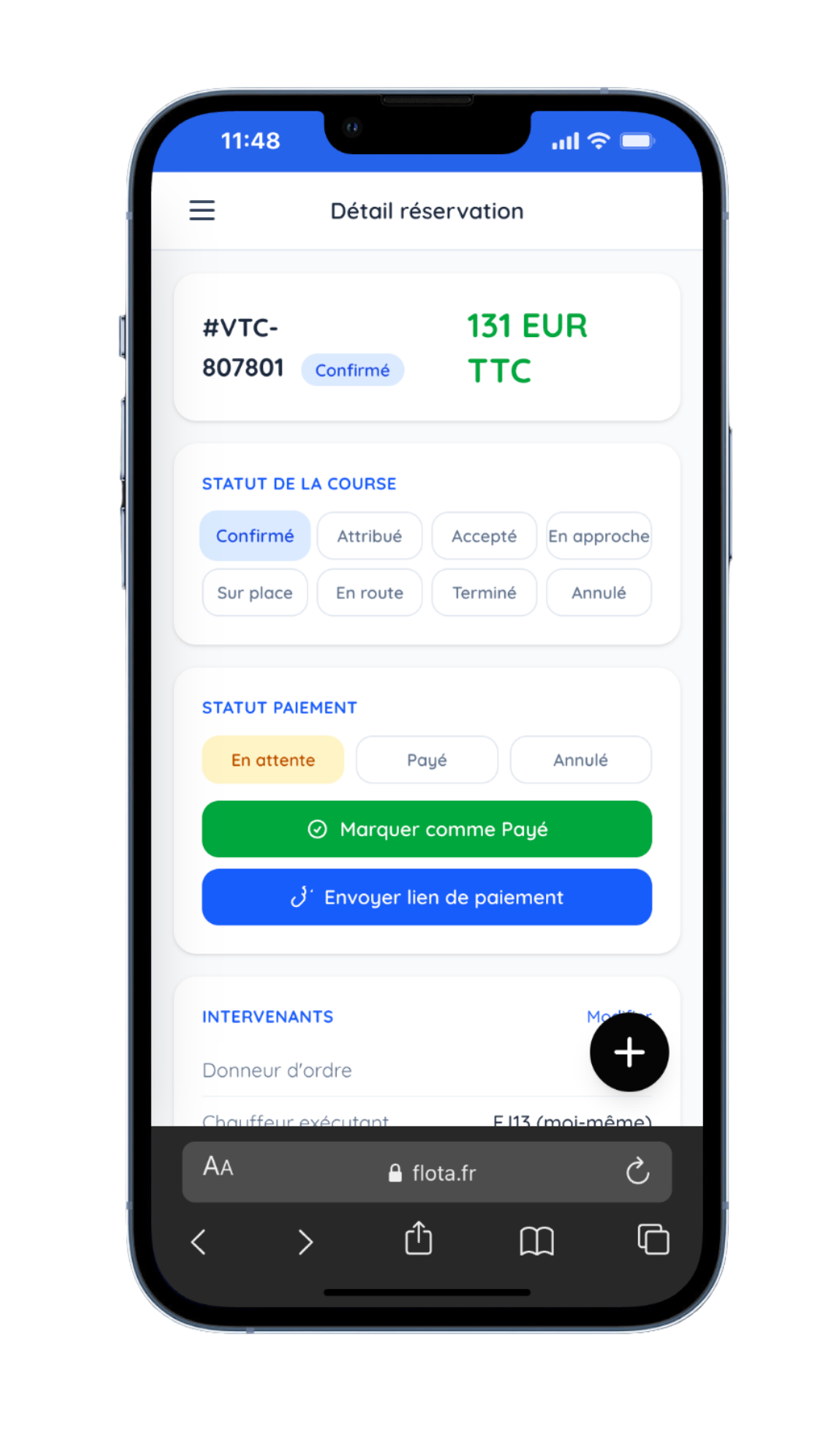 Détail d'une réservation